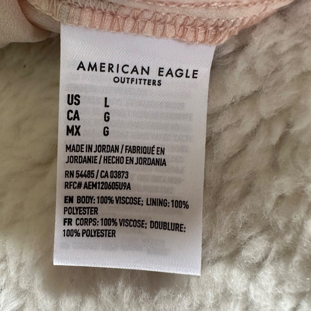 American Eagle Floral Smocked Back Babydoll Top Pink Purple Boho NWT Size L - Picture 12 of 16